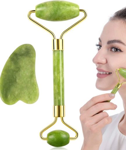 Flawless Jade Roller With Stone (Marble)