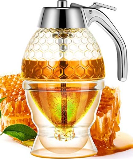 Honey Dispenser Juice Syrup Pot Jar For Kitchen Bee Drip Storage 200ML