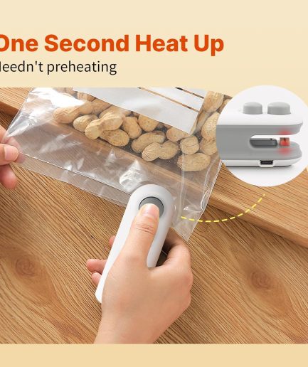 Heat Sealing Machine 2 in 1 Cutting and Sealer USB Rechargeable Food Sealer Mini Sealer for Snack Storage Food Sealer for Chip Bags, Plastic Bags, Food Storage ( Random Color)