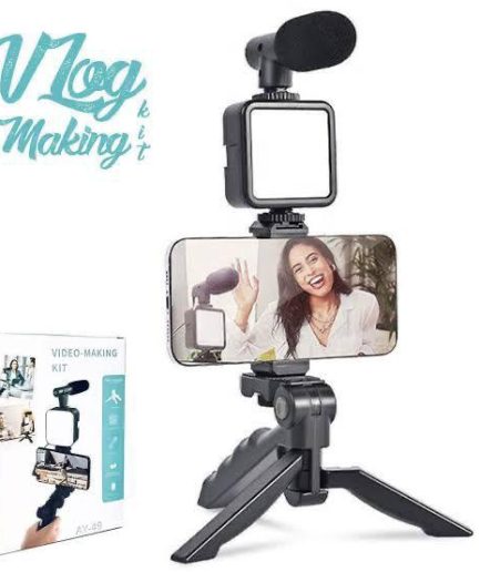 Ay-49 Vlogger Video Making Kits Vlog Microphone Led Fill Light Mini Tripod Mobile Holder with remote Good quality