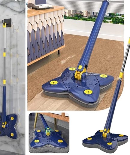 360° Rotatable 4 Leaf Clover Twist Water Auto Squeezes Mop Adjustable Corner Mop Self Squeezing Wringing Mop Multifunctional Rotating Mop For Floor Wall Window