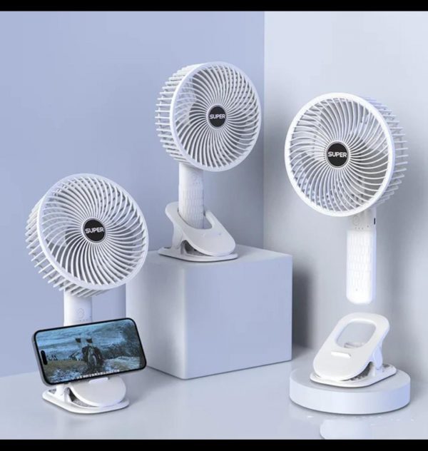New portable 3 gears rechargeable desktop fan low noise air cooling handheld clipped circulator table fan Clip Fan USB Rechargeable Desk Fan with Sturdy Clamp, Quiet Operation, Strong Airflow with 360  Rotation for Home, Stroller, Office, Outdoor