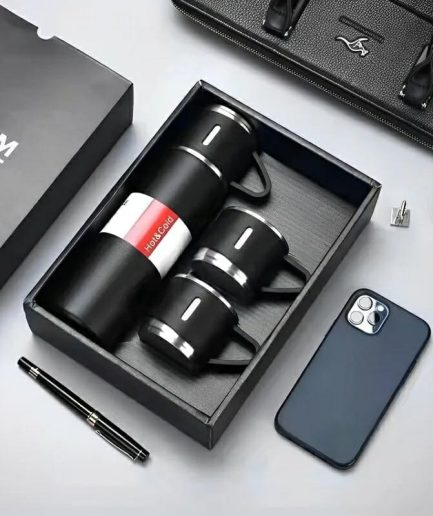 Vacuum flask bottle & Cup Stainless Steel Vacuum Flask Set (Random Color)