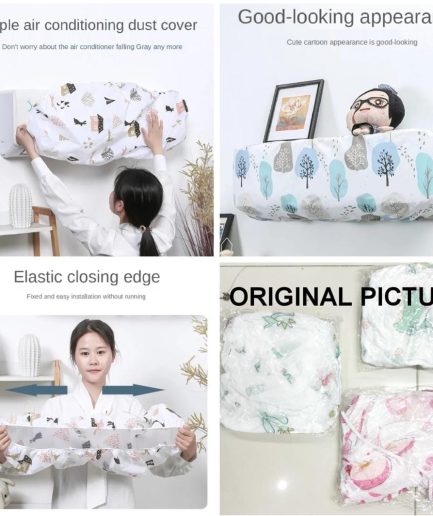 Ac Protective Dust Cover  Cute Cartoon Printing Dust Cover for air condition (Random design & Color)1 ton