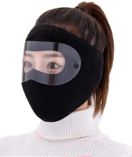 Windproof Anti Dust Full Face Masks Cycling Ski Breathable Masks Eye HD Anti Fog Goggles Hood Cover Winter Warm Hat Caps (Random Color)