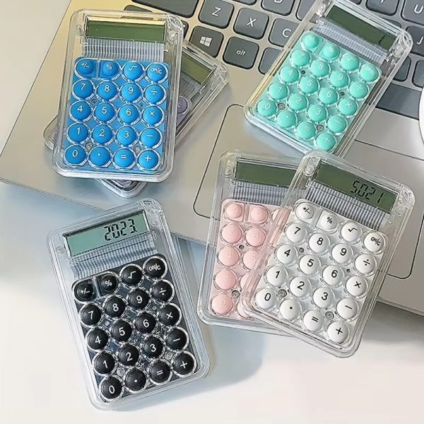 Student Calculator LCD Display Large Screen Siicone Buttons 8-digit Handheld Study Electronic Calculator School Supplies