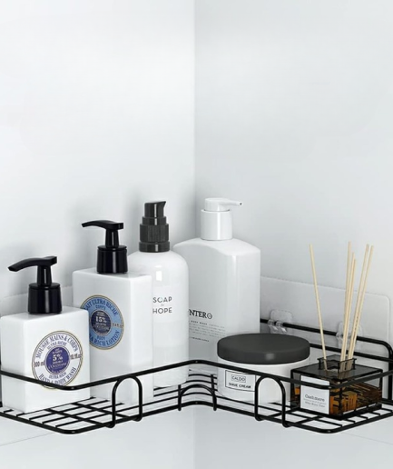 Kitchen Bathroom Corner Metal Rack Shelf New Design with Hook