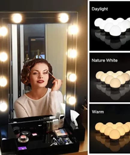 Vanity Mirror Fill Light Bulb | Changeable Luminance 3 Colors LED USB String Dimmable Vanity Light