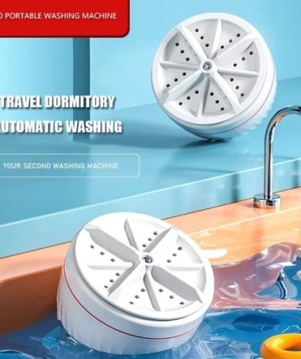 Portable USB Travel Turbo Mini Washer | Ultrasonic Rotating Turbine Washing Machine for Socks Underwear Dishes Clothes