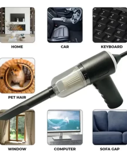 3 in 1 Portable Mini Vacuum Cleaner Duster Blower Air Pump Wireless Handheld Clean Microscopic dust Like Car, Home,Computer, Laptop, Flower, Mirror Vehicle Interior Cleaner