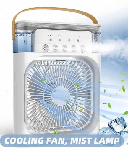 Portable Air Conditioner Fan: USB Electric Fan with LED Night Light, Fine Mist Water, and Humidifier Function | Led Night Light Water Mist