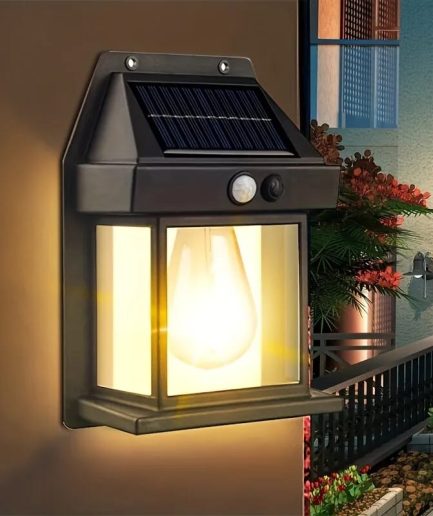 Solar Tungsten Filament Lamp Outdoor Waterproof Intelligent Induction Wall Lamp Courtyard Garden Villa Lighting(KT-666)