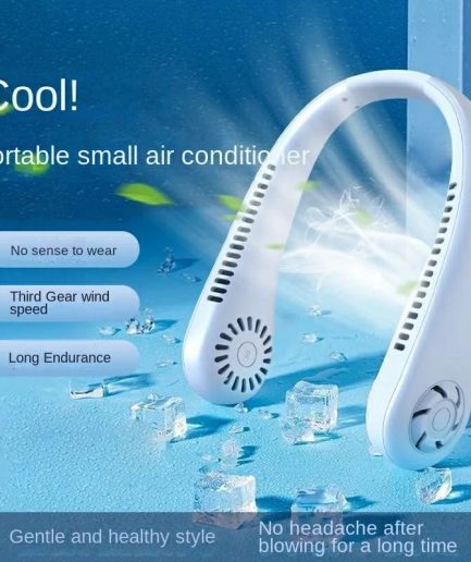 Mini Hanging Neck Fan High Wind 3 Speed Adjustable USB Charging Portable Quiet Super Long Life Outdoor Sports Office Camping