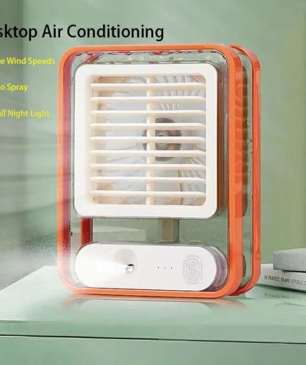 Portable Desktop Air Conditioner USB Mini Air Cooler Fan Water Cooling Fan with 3 Speed Spray Humidifier Purifier for Car Home Rechargeable