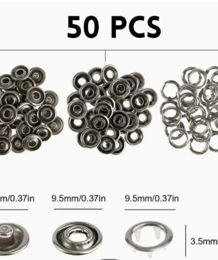 Imported Quality 50 Metal Snaps tich Buttons
