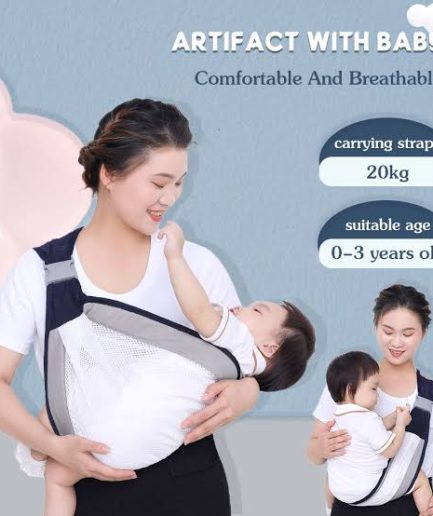 Baby Carrier, Ergonomic Baby Strap one Shoulder Labor-Saving Polyester Baby Half Wrapped Sling (Random Color)