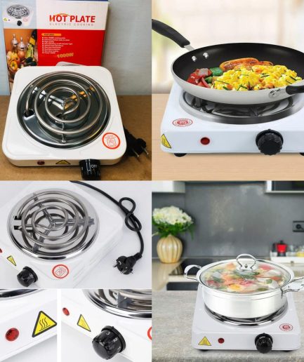 Electric Stove For Cooking - Hot Plate Heat Up In Just 2 mins - Easy to Clean -Metal Body (random color )
