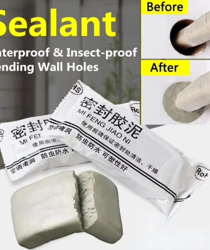 Wall Hole Sealant Strong Adhesive Diy Sealant Clay Air Conditioning Hole Repair Cream Mud - Sealant Mud, Clay Repair Glue Pipe Sealing Fireproof Caulking Repair Mud Hole, Hole Filler - 01 PCs