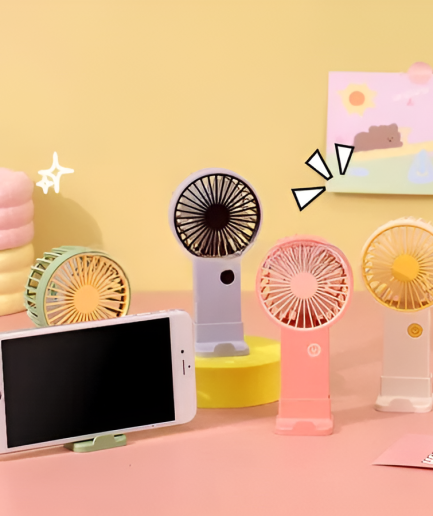 Portable Mini Rechargeable Fan – Single Speed Air Cooler for Summer Use (Random Colors)