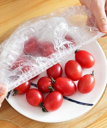 100 Pcs Disposable Food Cover Plastic Shopper Bags