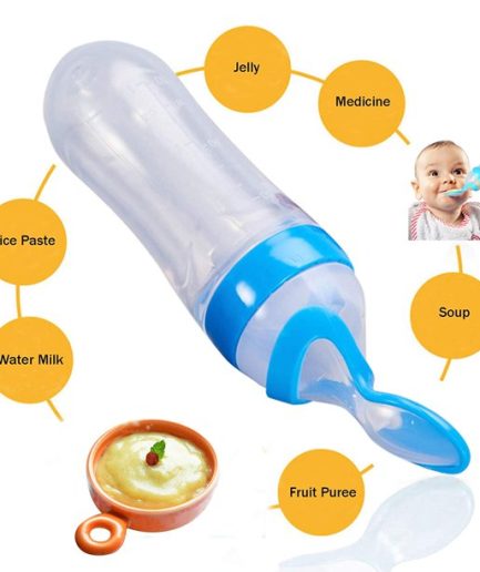 Baby Spoon Feeder Silicone Bottle Feeding (Random Color)