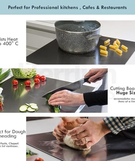 Stainless Steel Cutting Board! 🔪✨ Durable, hygienic, and easy to clean—perfect for all your chopping needs. A must-have for any chef! - Size: 41x33Cm