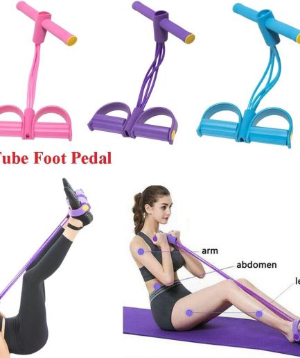 Foot Pedal Resistance Band Elastic Sit-Up Pull Rope Yoga Fitness Gym - Elastic Pull Ropes Tummy Trimmer (Random Colors)