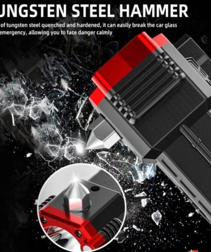 High-power Led Torch Light Rechargeable Flashlight And Multifunctional Tactical Hammer & Power Bank To Charge the Phone With Box (random Color)