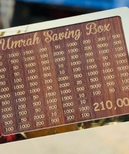 Umrah Saving Box - Box For Umrah Saving | Umrah Saving Box - Best Quality Umrah Saving Box - Umrah Saving Box Dark Brown, Wooden Money Box for Umrah - 210,000