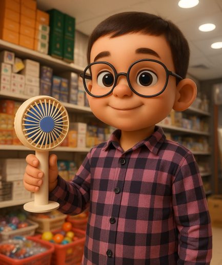 Portable Mini Rechargeable Fan – Single Speed Air Cooler for Summer Use (Random Colors)