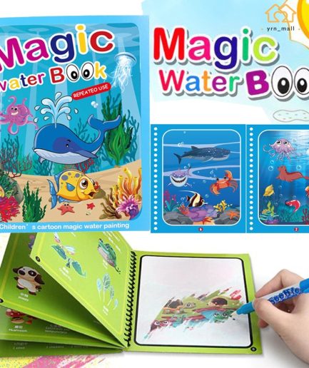Magic Water Book Painting Drawing Coloring Board Book Magic Water Pen (random book )