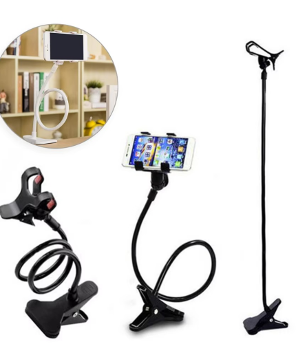 Mobile Phone Stand Holder Flexible and Power Full Grip - 360 Degree Rotating Mobile Stand Bedside Able Lazy Snake Mobile Phone Holder - Random Color