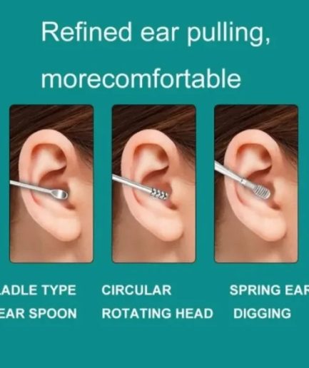 Pack off 6 Ear Pick with Storage Bag Dig Ear Wax Remover Cleaner Care Portable Travel Kit Cleaner Spoon