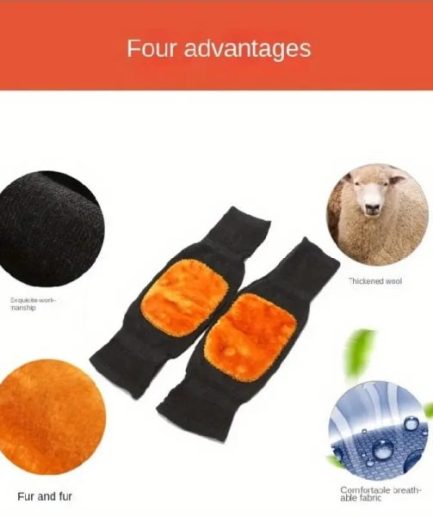 (1Pair) Knee Warmer Woolen Knee Cap For Men And Women (random Design)